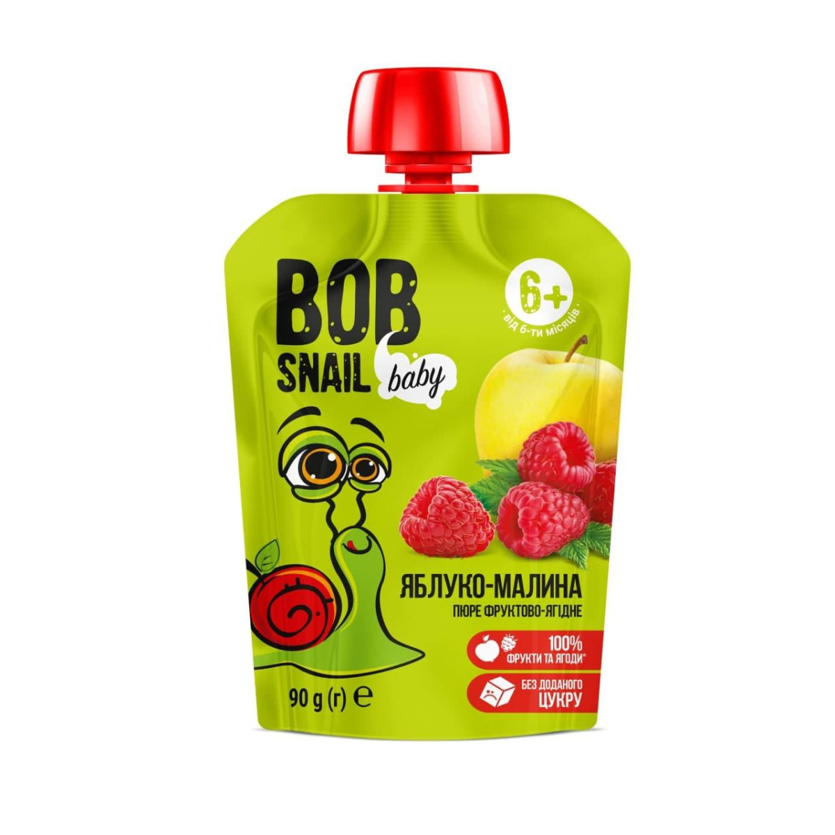 Дитяче фруктове пюре Яблуко-малина Bob Snail Равлик Боб з 6 місяців, 90 г