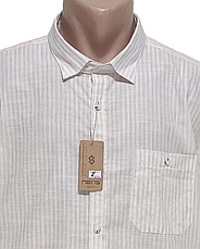 Теніска чоловіча великого розміру Nens vk-0008 класична, натуральна чоловіча сорочка льон стильна 3XL, фото 3