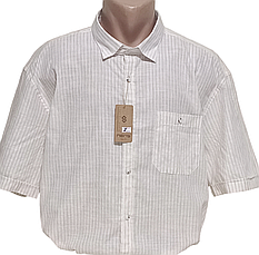 Теніска чоловіча великого розміру Nens vk-0008 класична, натуральна чоловіча сорочка льон стильна 3XL, фото 2