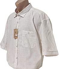 Теніска чоловіча великого розміру Nens vk-0008 класична, натуральна чоловіча сорочка льон стильна 3XL, фото 4