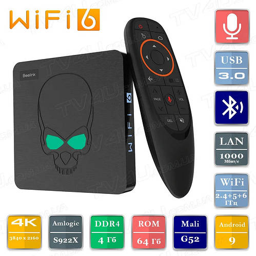 Смарт ТВ приставка Beelink GT-King 2021 4/64 Гб WiFi 6 Smart TV Box ...