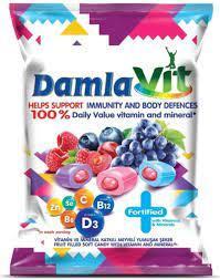 DAMLAVIT цукерки з фруктовою начинкою, вітаміни та минерали 90г, фото 1