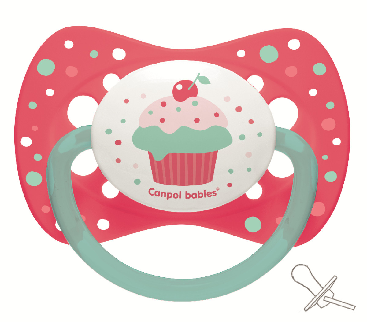 Пустушка силіконова симетрична 0-6 м-ців Cupcake - рожева Canpol babies 23/282_pin, фото 1