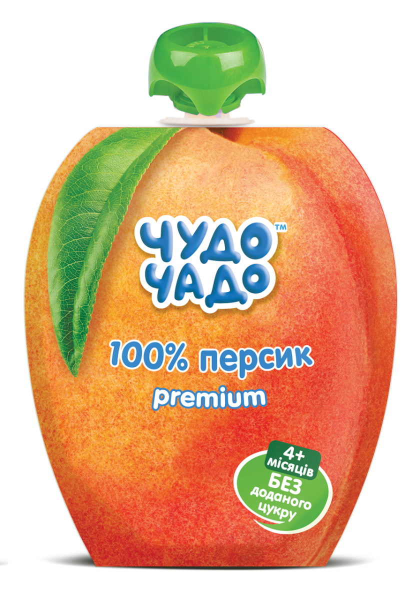 Пюре фруктове Чудо-Чадо Персик Premium, без цукру від 4 місяців, 90г.