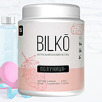Сироватковий білковий коктейль ізолят Bilko 87% білка 0,45 г для схуднення зі смаком полуниця