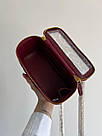 Жіноча сумка Шанель червона Chanel Red Classic Burgundy Lambskin Pearl Crush, фото 5
