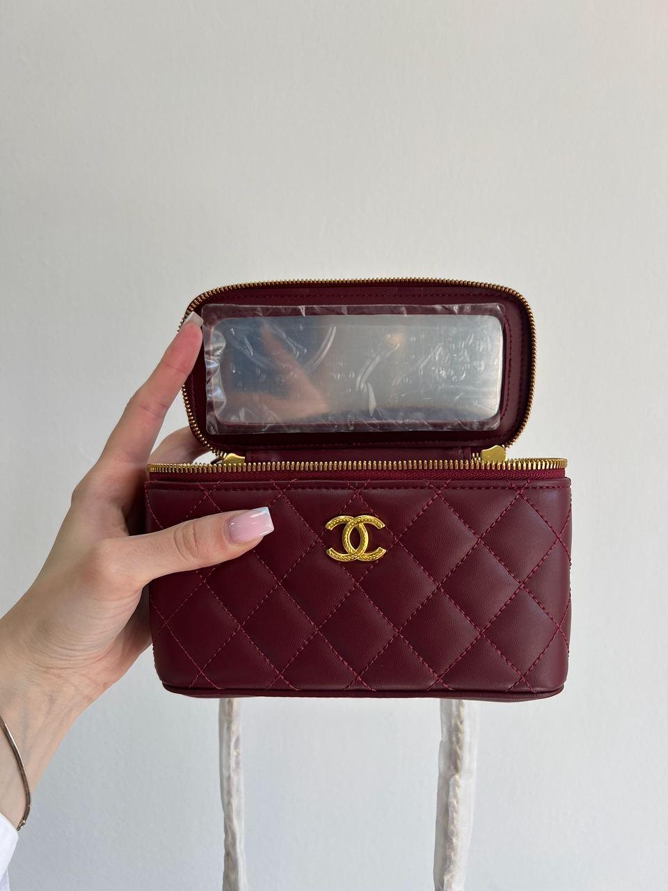 Жіноча сумка Шанель червона Chanel Red Classic Burgundy Lambskin Pearl Crush, фото 1