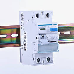 Пристрій захисного відключення УЗО 2P 40A, 30mA, тип А, Hager, CDA240D