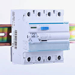 Пристрій захисного відключення УЗО 4P 25A, 30mA, тип А, Hager, CDA425D