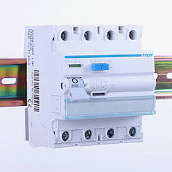 Пристрій захисного відключення УЗО 4P 63A, 300mA, тип А, Hager, CFA463D