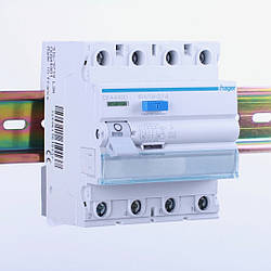 Пристрій захисного відключення ПЗВ 4P 40A, 100mA, тип А, Hager, CEA440D
