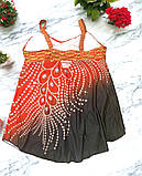 Купальник-сукня жіноча роздільна танкіні великий розмір 6XL 58 червоний, фото 3