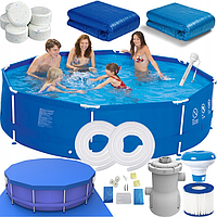 Каркасний басейн Avenli 366х76см на сталевій рамі комплект 17в1 (68117)