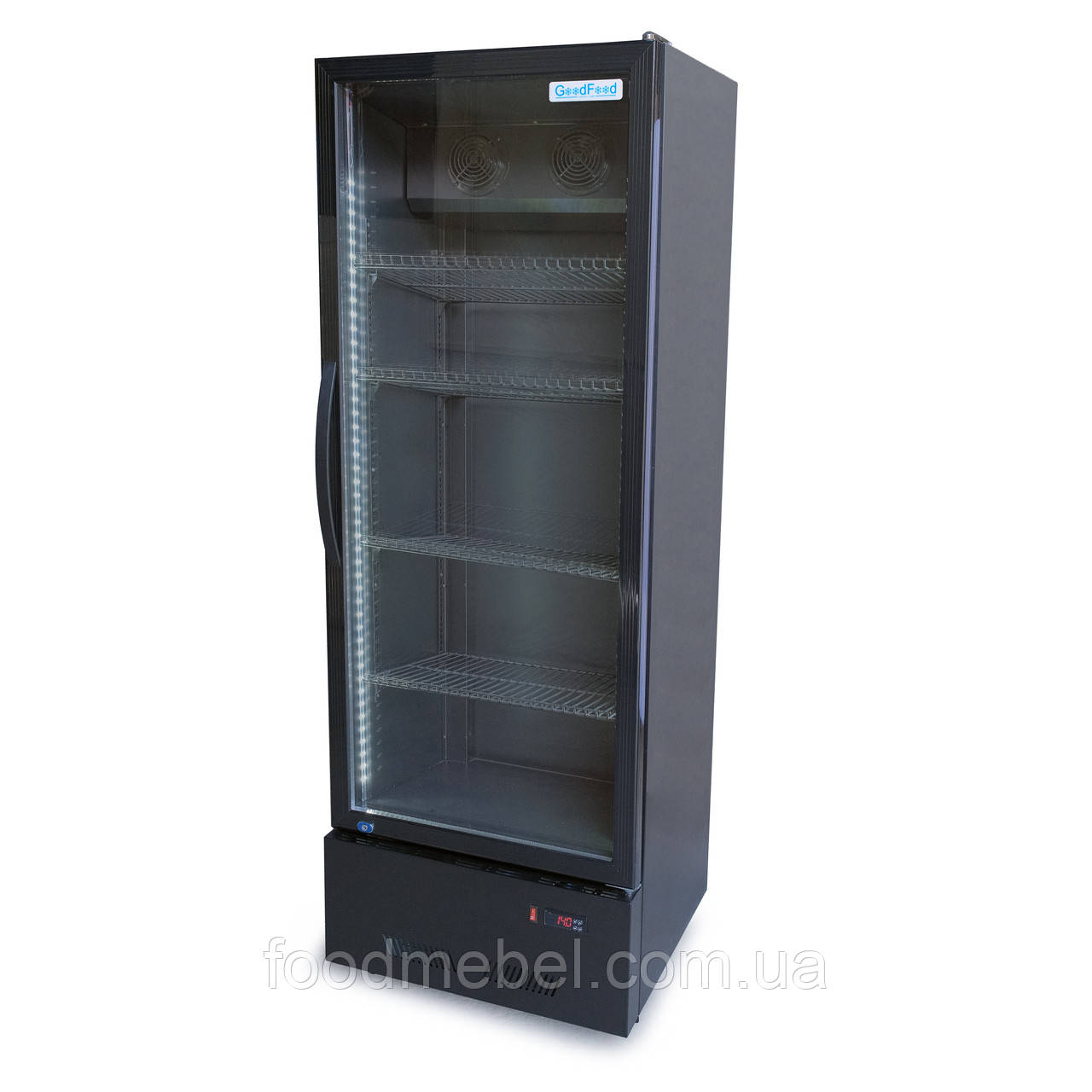 Холодильник барний для напоїв GoodFood BC360NBB2LED чорний-чорний без лайтбокса