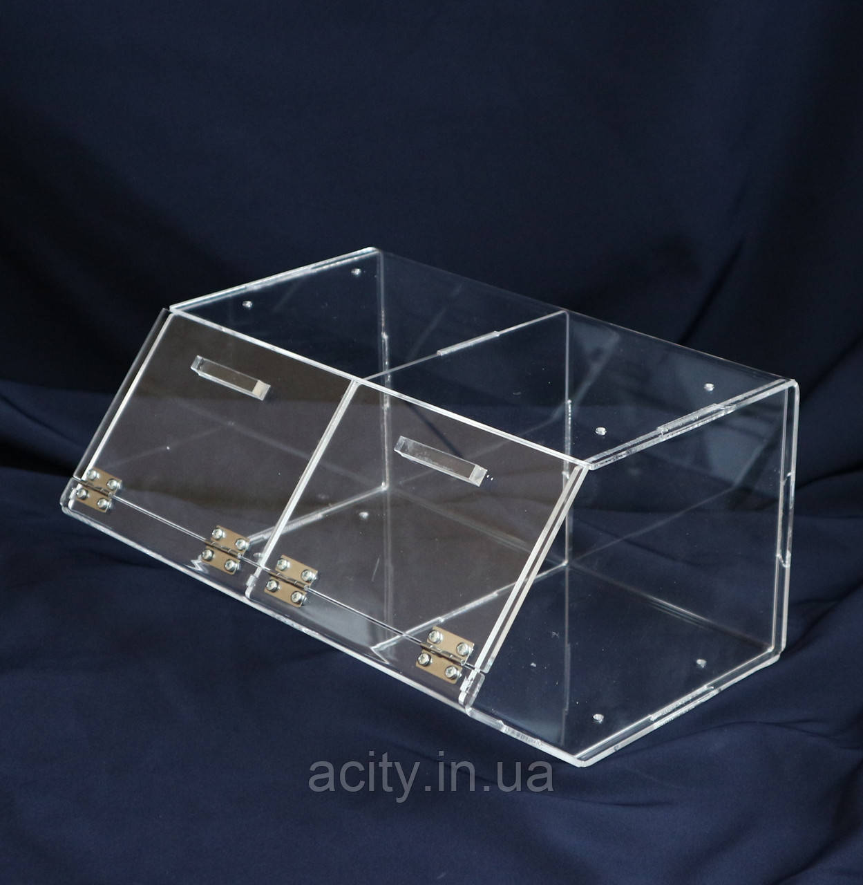 Акриловий бокс для снеків прозорий | контейнер для горішків, чіпсів і сухофруктів (300×220×150 мм), фото 1
