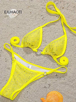 Купальник з камінням Yellow (розмір на вибір)