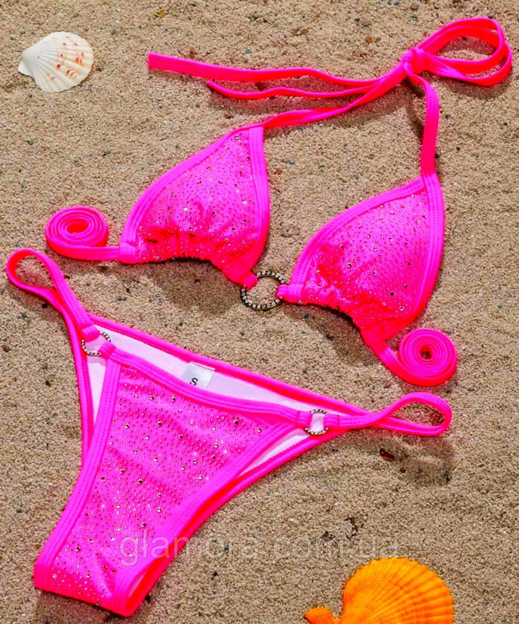 Купальник зі стразами, колір Fuchsia (розмір на вибір), фото 1