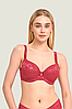 Бюстгальтер з ущільненою чашкою з жакардової тканини бордовий  Leilieve 7743, фото 4