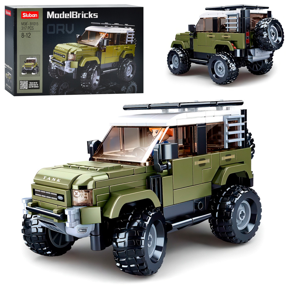 Конструктор SLUBAN M38-B1015 джип, 15, 9см, фігурка, 317 деталей, 38-24-7см, фото 1