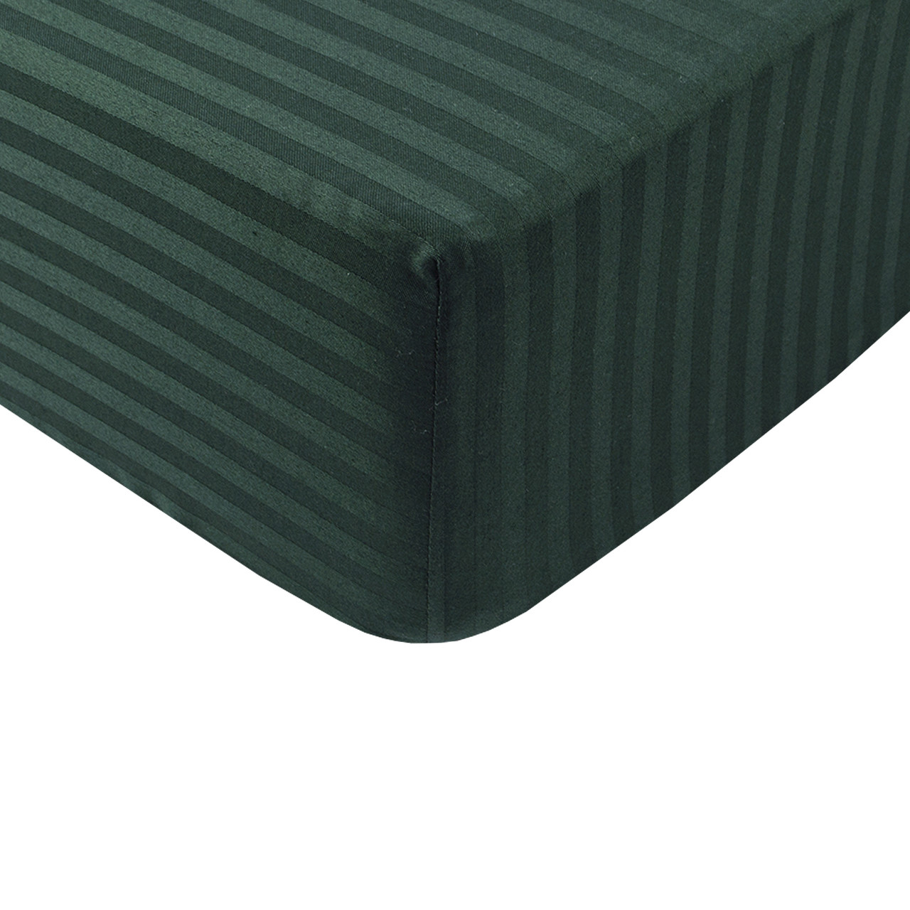 Простирадло Lotus Готель - Сатин Страйп 1*1. смарагд Туреччина 180*200*35 на резинці, фото 1