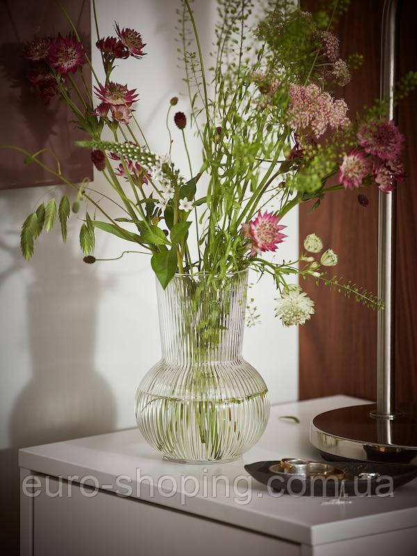 Ваза IKEA PÅDRAG прозоре скло, 17 см, фото 1