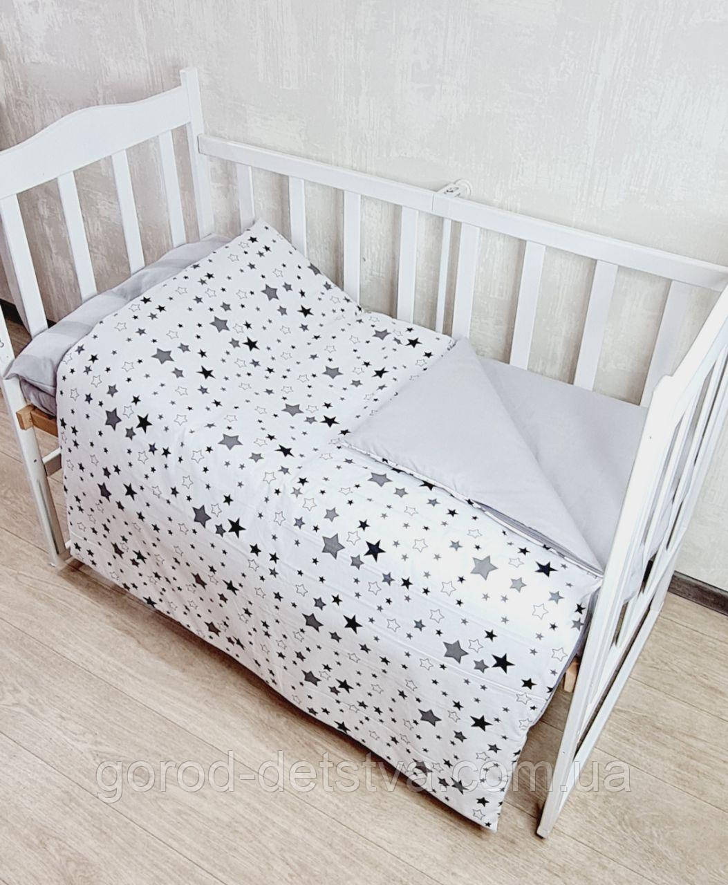 Комплект постільної білизни в дитяче ліжечко 120*60 см наволочка підковдра простирадло, фото 1