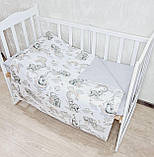 Комплект постільної білизни в дитяче ліжечко 120*60 см наволочка підковдра простирадло, фото 4