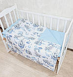 Комплект постільної білизни в дитяче ліжечко 120*60 см наволочка підковдра простирадло, фото 5