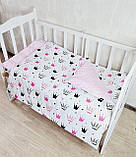 Комплект постільної білизни в дитяче ліжечко 120*60 см наволочка підковдра простирадло, фото 6