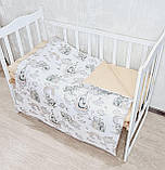 Комплект постільної білизни в дитяче ліжечко 120*60 см наволочка підковдра простирадло, фото 7