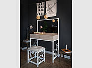 Набір трюмо з дзеркалом та пуфом Кадіс у стилі лофт. Туалетний столик та пуф у спальню