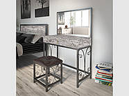 Комплект трюмо з дзеркалом та пуфом Спліт у стилі лофт. Туалетний столик та пуф у спальню