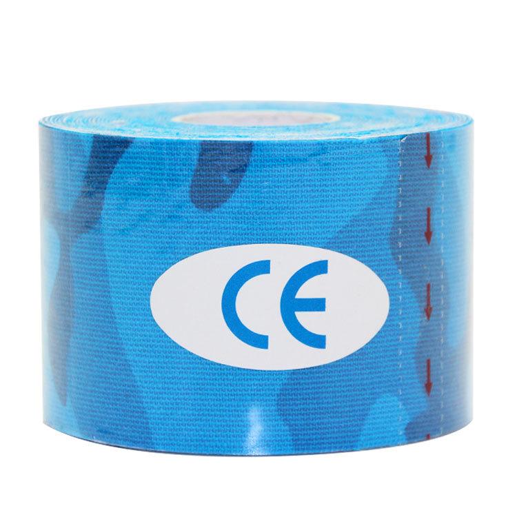Кінезіо Тейп 5 см х 5 м Кінезіологічний спортивний тейп стрічки Kinesiology Tape, синій камуфляж