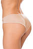 Жіночі трусики бразиліана з м'якого блискучого мікроволокна бежеві Lormar Jenna, фото 2