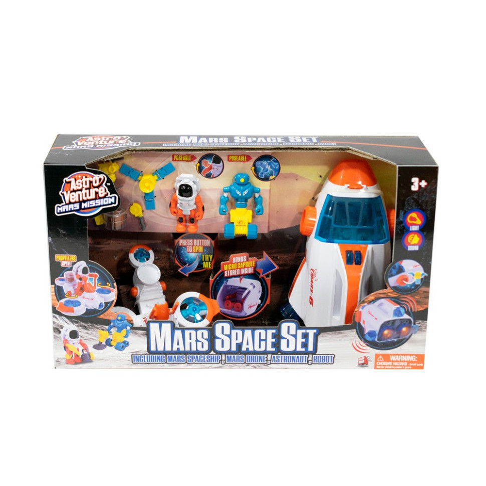 Ігровий набір MARS SPACE SET/ ВИСАДКА НА МАРСІ Astro Venture 63158 звук і світло, Toyman