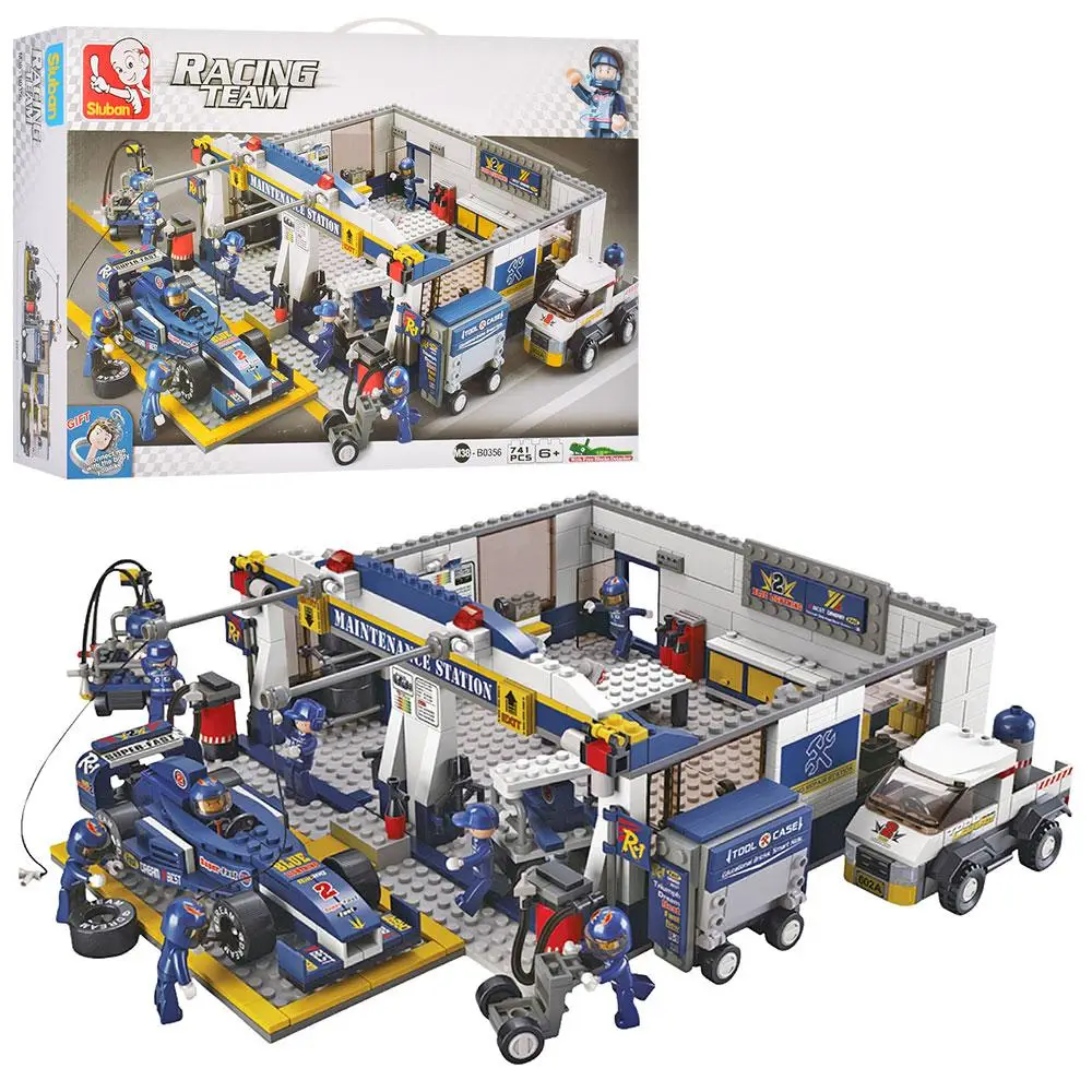 Конструктор для хлопчика SLUBAN "Автогонки", 741 дет., M38-B0356
