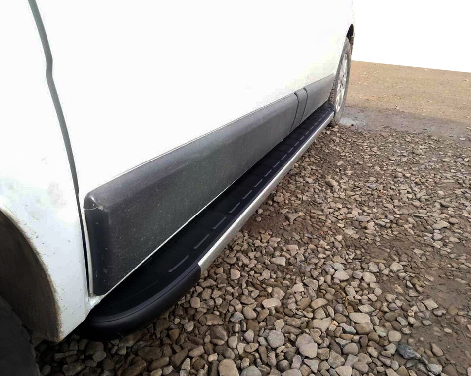 Бокові пороги Duru (2 шт., Алюміній) Коротка база для Renault Trafic 2001-2015 рр