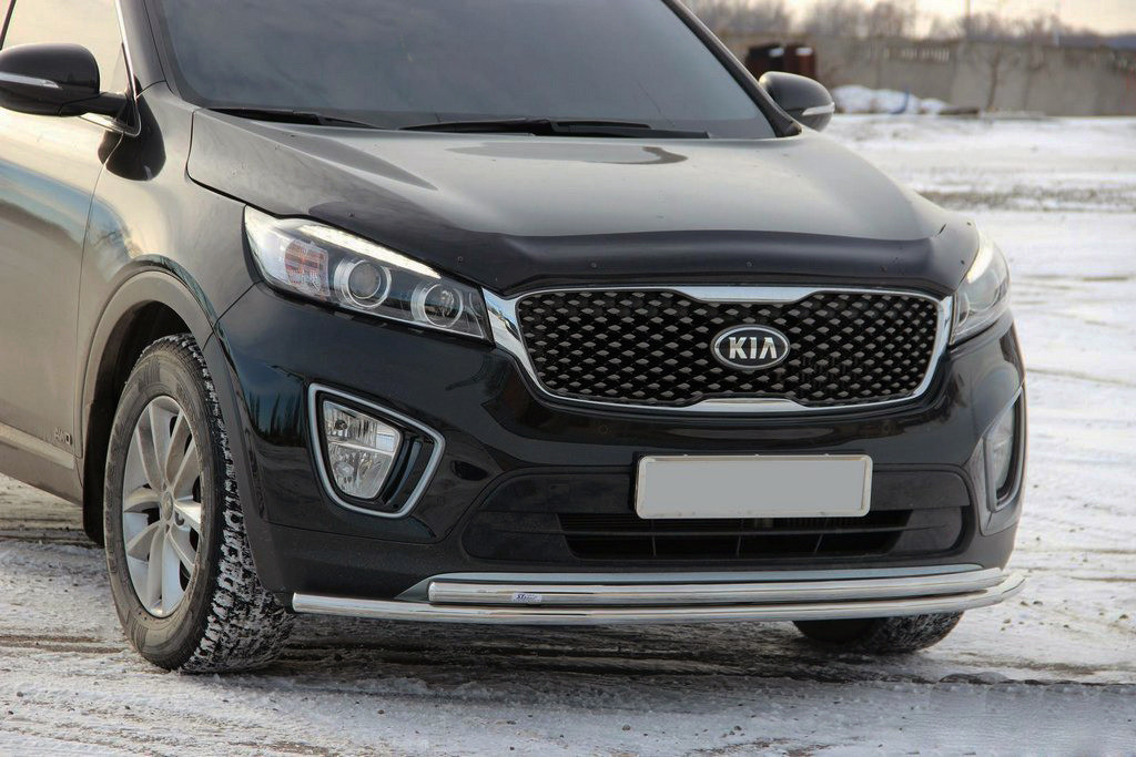 Передній захист ST014 60 / 42мм (нерж) для Kia Sorento UM 2015-2020 рр