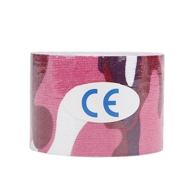 Кінезіо Тейп 5см х 5м Кінезіологічний спортивний тейп стрічки Kinesiology Tape, рожевий камуфляж