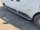 Бокові пороги Premium (2 шт., нерж) 60 мм, довга база для Opel Vivaro 2001-2015 рр, фото 4
