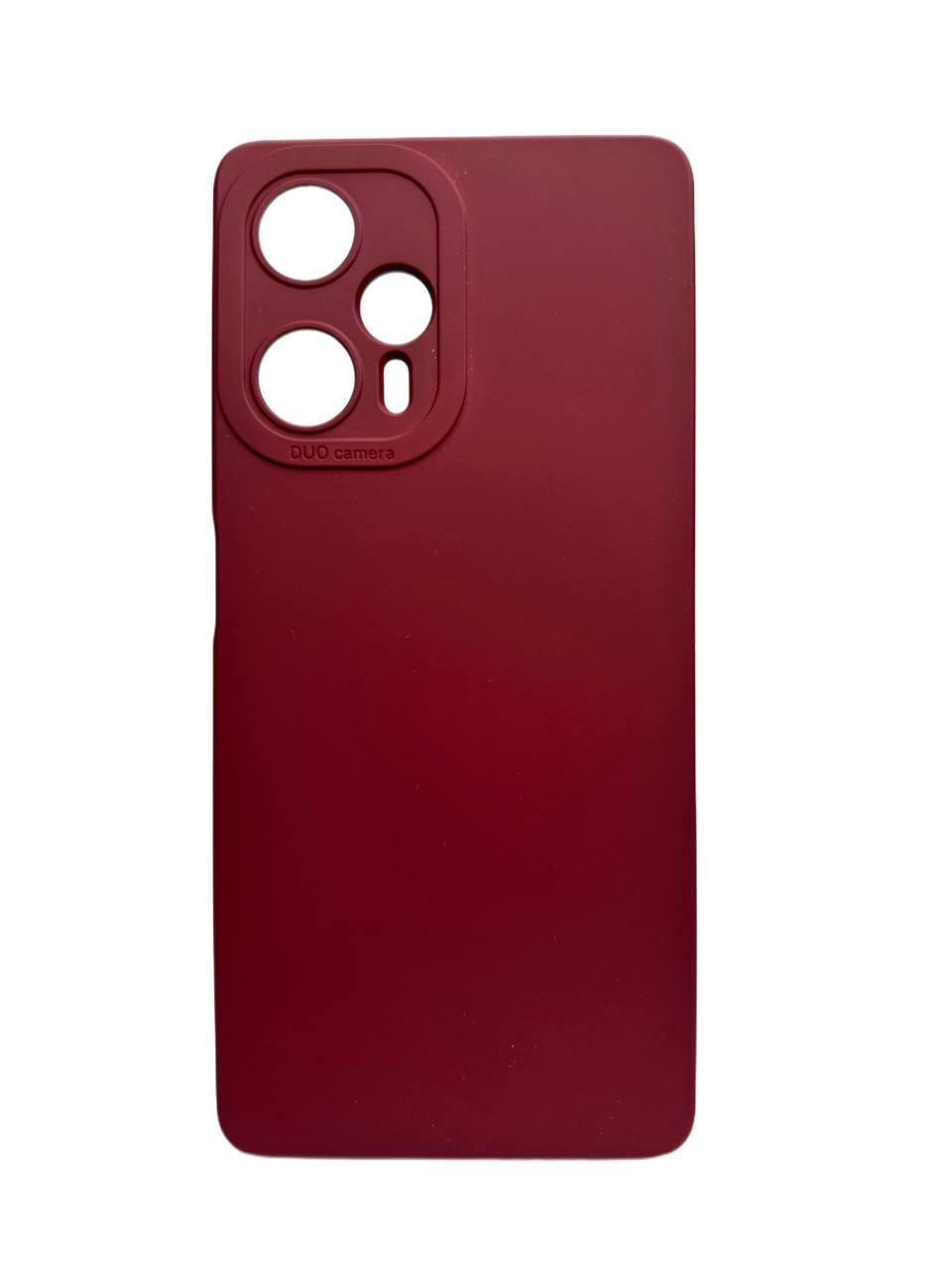 Силіконовий чохол із мікрофіброю для Poco F5 бордовий тонкий матовий