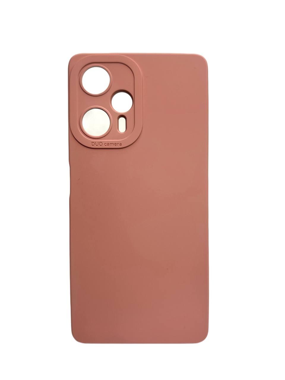 Силіконовий чохол із мікрофіброю для Poco F5 пудровий тонкий матовий