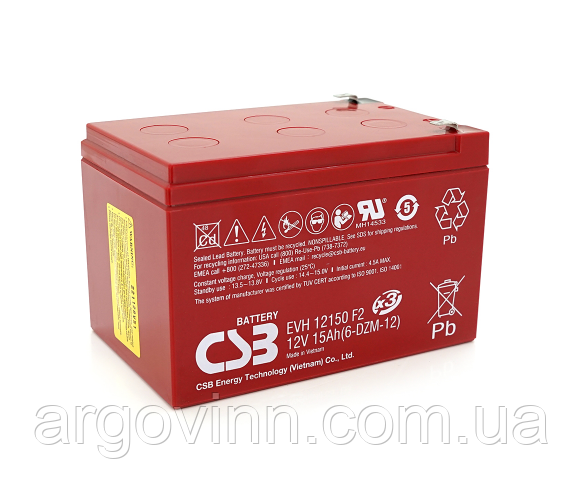 Акумуляторна батарея CSB EVH12150, 12V 15Ah (151х98х94мм), Q4, 4.6 kg