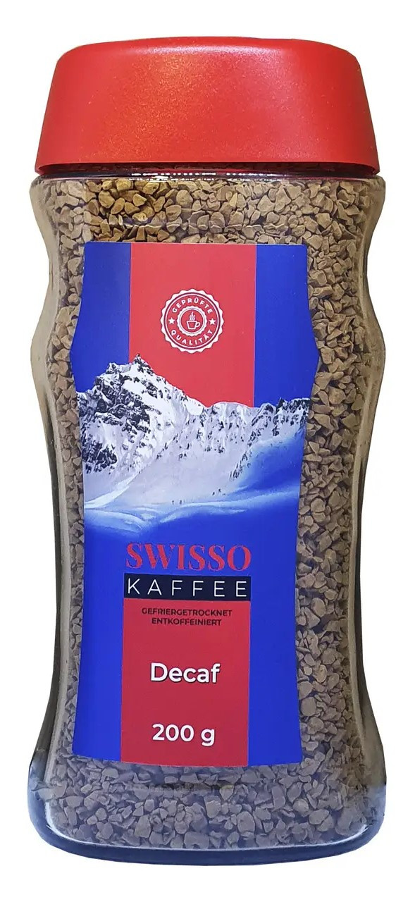 Оригінал! Кава розчинна Swisso Kaffee Decaf без кофеїну  200г Німеччина (Swisso decaf 200g)