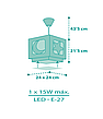 Дитячий підвісний світильник Moonlight зелений 24х24х65 см, фото 8