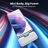 Міні-портативний зарядний пристрій 5000 мАч Power Bank, 15 Вт PD USB C Мобільний Телефон З живленням, РК-дисплей Акумулятор, фото 6