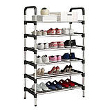 Стійка для робочого взуття Shoe Rack 6 полок 56х28х113см, Складна стійка NS-160 для взуття, фото 6