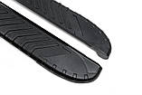 Бокові пороги Bosphorus Black (2 шт., Алюміній) Стандартна база для Ford Connect 2010-2013 рр, фото 5