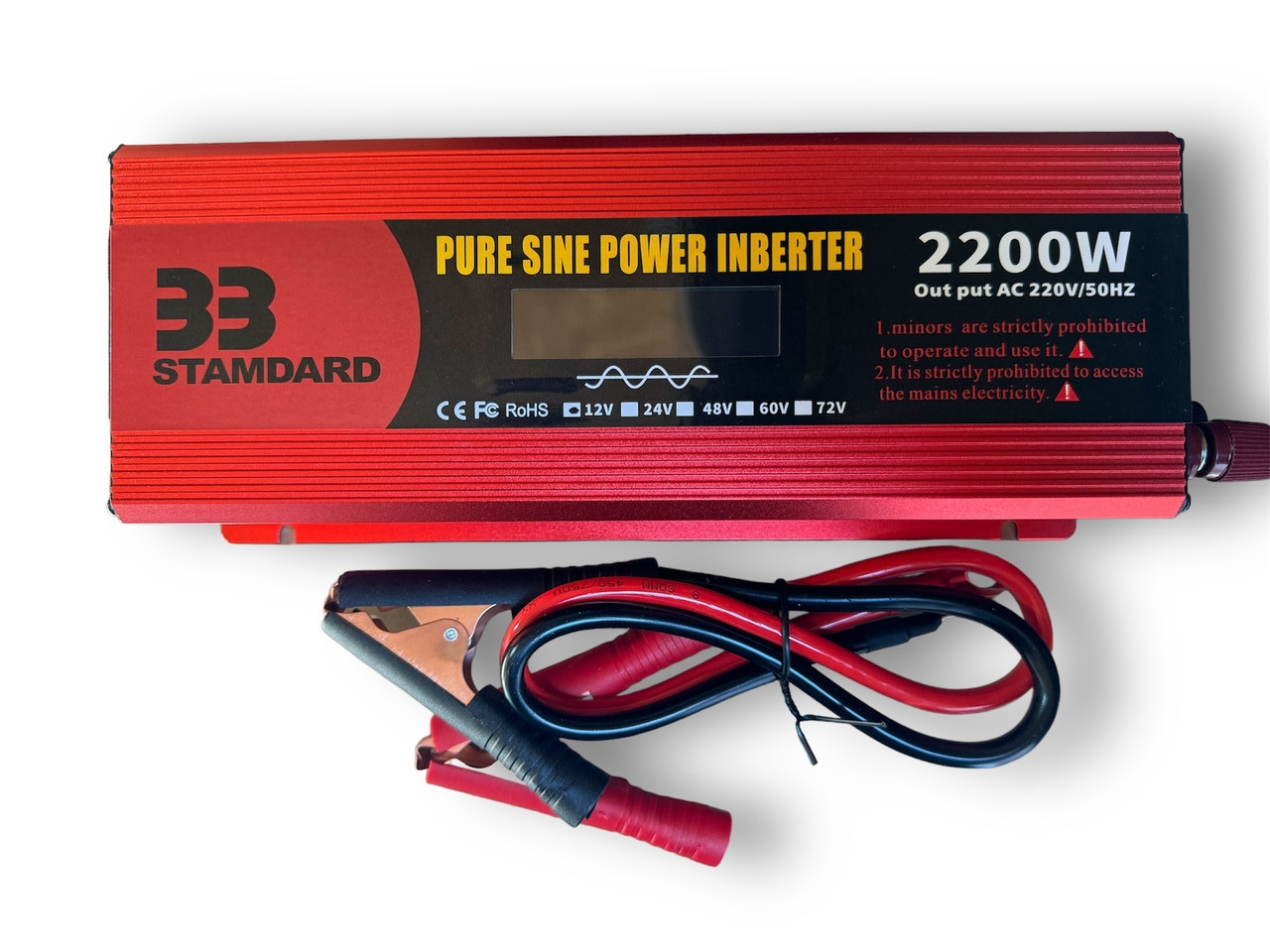 Інвертор з дисплеєм 2200Вт 12В (з чистою синусоїдою) (2200w 12v s)