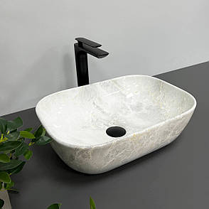 Умивальник (раковина) VBI RAVENNA LIGHT STONE GLOSSY накладний, фото 1